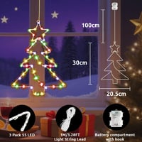 Dekofun 55 LED-es fém karácsonyi ablakdísz időzítővel, 3 darabos szett 4