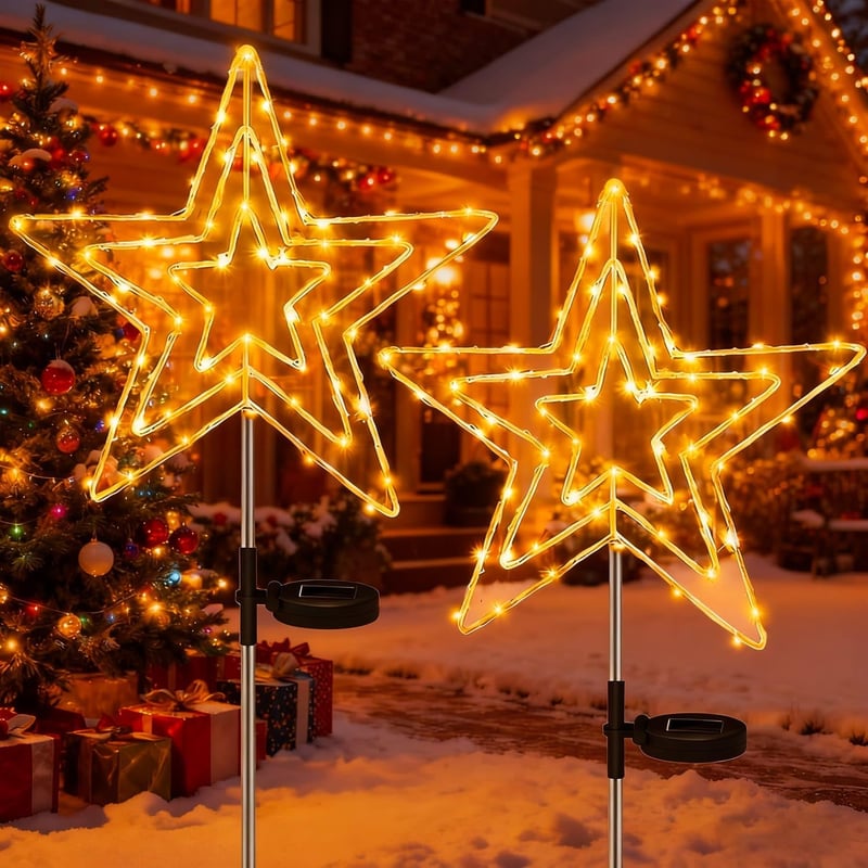 Dekofun Napelemes Kerti Lámpa 75 LED 8 Mód Csillag Dekoráció Balkon Terasz