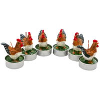 Dekohelden24 Dekoratívna čajová sviečka v tvare kuriatka, stolová sviečka, súprava 6 ks, rozmery: 4 x 4 x 7 cm 5