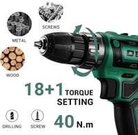 DEKOPRO 20V Akkus Fúró-Csavarbehajtó 30 Részes Szett LED Világítással 5