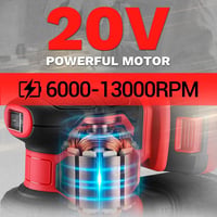 DEKOPRO 20V akkus orbitális csiszológép, 125 mm, 13000 RPM, 2000 mAh, porzsákkal, 15 csiszolópapírral 7