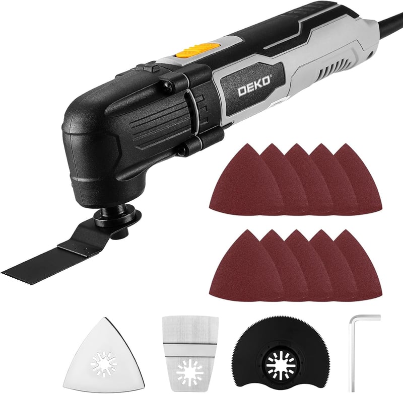 DEKOPRO 300W Multifunkciós Oszcilláló Gép 22000 RPM 6 Fokozat Fához Fémhez