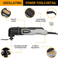 DEKOPRO 300W Multifunkciós Oszcilláló Gép 22000 RPM 6 Fokozat Fához Fémhez 2