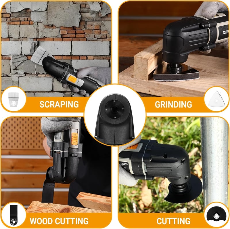 DEKOPRO 300W Multifunkciós Oszcilláló Gép 22000 RPM 6 Fokozat Fához Fémhez