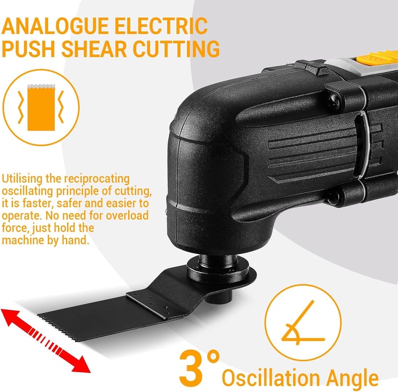 DEKOPRO 300W Multifunkciós Oszcilláló Gép 22000 RPM 6 Fokozat Fához Fémhez