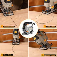 Ferăstrău pendular electric DEKOPRO 800 W cu LED și laser, 6 trepte de viteză, 800-3000 RPM, pentru lemn, metal și plastic, tăiere la 45 de grade, set 10 piese 7