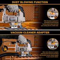 Ferăstrău pendular electric DEKOPRO 800 W cu LED și laser, 6 trepte de viteză, 800-3000 RPM, pentru lemn, metal și plastic, tăiere la 45 de grade, set 10 piese 9