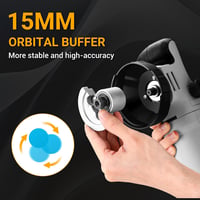 DEKOPRO 800W excentrikus polírozógép 150 mm tányér, 6 fokozat, 9 mm orbit 7