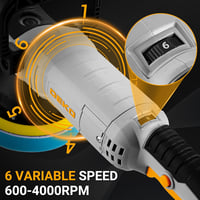 DEKOPRO 800W excentrikus polírozógép 150 mm tányér, 6 fokozat, 9 mm orbit 3