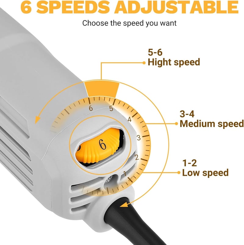 DEKOPRO 800W Sarokcsiszoló 125mm Állítható Fordulatszám 12000 min-1 Védőburkolattal