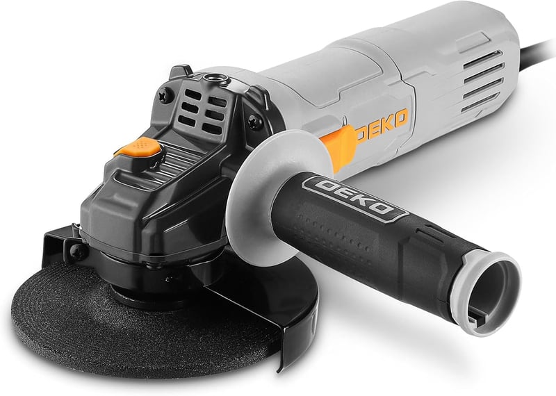 DEKOPRO 800W Sarokcsiszoló 125mm Állítható Fordulatszám 12000 min-1 Védőburkolattal
