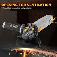 DEKOPRO 800W Sarokcsiszoló 125mm Állítható Fordulatszám 12000 min-1 Védőburkolattal 9