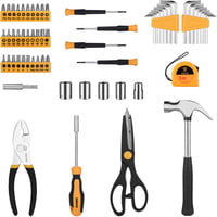 DEKOPRO Szerszámkészlet 62 Darabos Univerzális Kéziszerszám Készlet Sárga Szerszámosládával Háztartás Műhely DIY Barkács 7