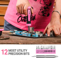 DEKOPRO Szerszámosláda 42 Részes Kéziszerszám Készlet Rózsaszín Női Háztartási Műhely DIY Barkács Univerzális Szerszámkészlet 5