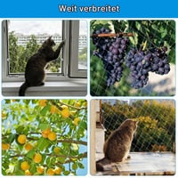 Plasă de protecție pentru pisici DELAESI pentru balcon 3x8 m, plasă de siguranță decupabilă cu frânghie de fixare și accesorii, pentru terasă, fereastră, ușă 7