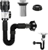 DELAESI Szagtalan Mosdó Lefolyó Szett Kihúzható Flexibilis Csővel és Pop-up Dugóval - Rozsdamentes Acél Szifon Fürdőszobába és Konyhába - Sink Drain Kit 1