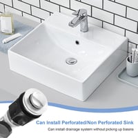 DELAESI Szagtalan Mosdó Lefolyó Szett Kihúzható Flexibilis Csővel és Pop-up Dugóval - Rozsdamentes Acél Szifon Fürdőszobába és Konyhába - Sink Drain Kit 6