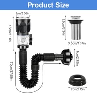 DELAESI Szagtalan Mosdó Lefolyó Szett Kihúzható Flexibilis Csővel és Pop-up Dugóval - Rozsdamentes Acél Szifon Fürdőszobába és Konyhába - Sink Drain Kit 2