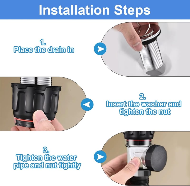 DELAESI Szagtalan Mosdó Lefolyó Szett Kihúzható Flexibilis Csővel és Pop-up Dugóval - Rozsdamentes Acél Szifon Fürdőszobába és Konyhába - Sink Drain Kit