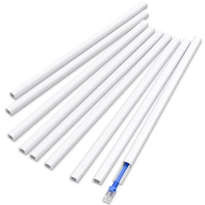Delamu bijeli samoljepljivi kanal za kabele 3,24 m (9 kom - 12x8 mm) za TV zid, mini kanal za skrivanje 1 kabela