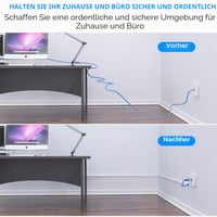 Delamu biela plochá samolepiaca káblová lišta 3,24 m (9 ks – 12x8 mm) na stenu za TV, mini káblový žľab pre 1 kábel 8
