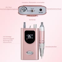Delanie elektromos körömcsiszoló 35000 rpm, töltöthető gél körömfájl manikűr szett - Rosagold 5