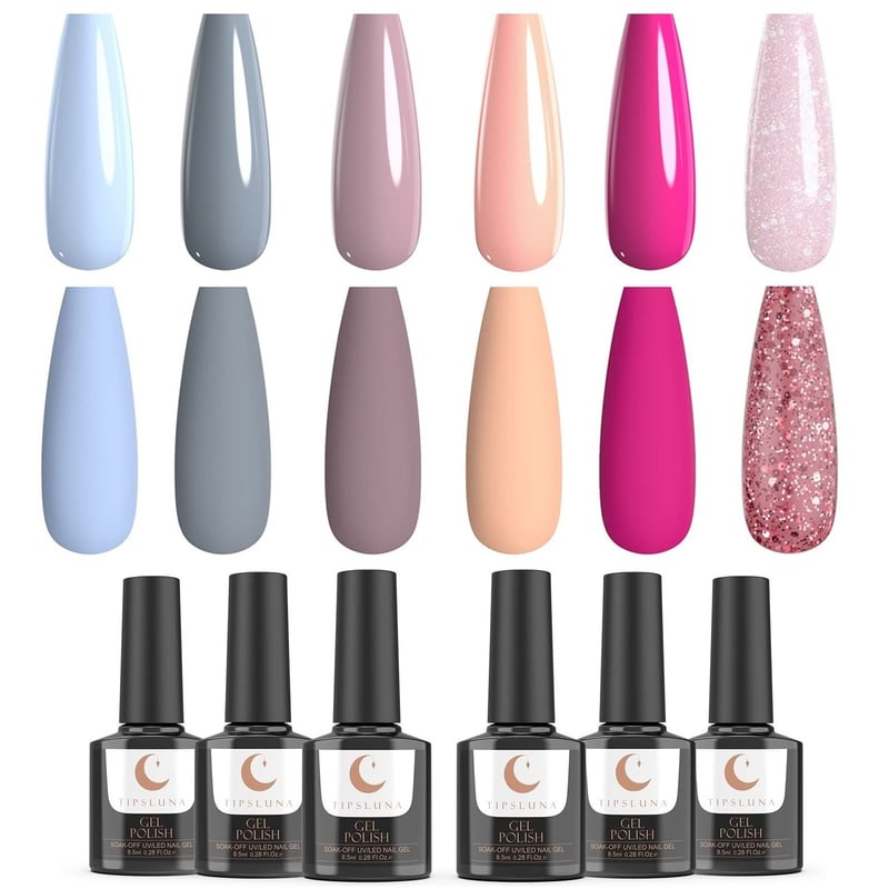 Set Delanie TipsLuna UV gel lakova - 6 trajnih boja