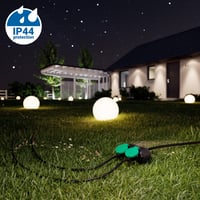 deleyCON Cablu Prelungitor de Exterior 3,0 m IP44 3G1,5 mm² 2x Priză Negru Prelungitor de Exterior Rezistent la Apă 4