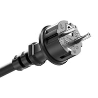 deleyCON Cablu Prelungitor de Exterior 3,0 m IP44 3G1,5 mm² 2x Priză Negru Prelungitor de Exterior Rezistent la Apă 6