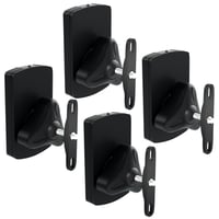 Suport universal de perete pentru boxe deleyCON, 10 kg, set de 4 bucăți, rotativ și înclinabil, montare pe perete și tavan, negru 1