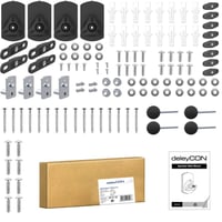 Suport universal de perete pentru boxe deleyCON, 10 kg, set de 4 bucăți, rotativ și înclinabil, montare pe perete și tavan, negru 7