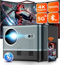 Delgeo 4K Projektor 15000 Lumen 5G WiFi Bluetooth Full HD Otthoni Mozi 1