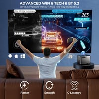 Delgeo 4K Projektor 15000 Lumen 5G WiFi Bluetooth Full HD Otthoni Mozi 6