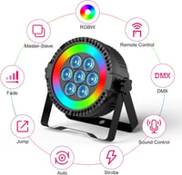 DELIBANG 4db LED Spotlights RGBW DMX512 távirányítóval Parti Esküvő Diszkó 5