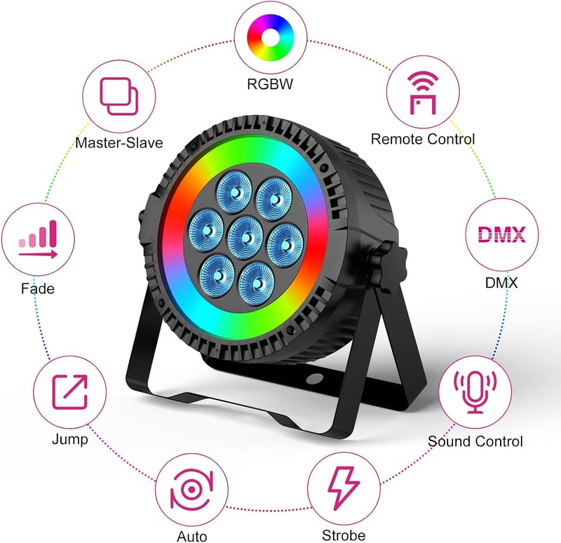 DELIBANG 4db LED Spotlights RGBW DMX512 távirányítóval Parti Esküvő Diszkó