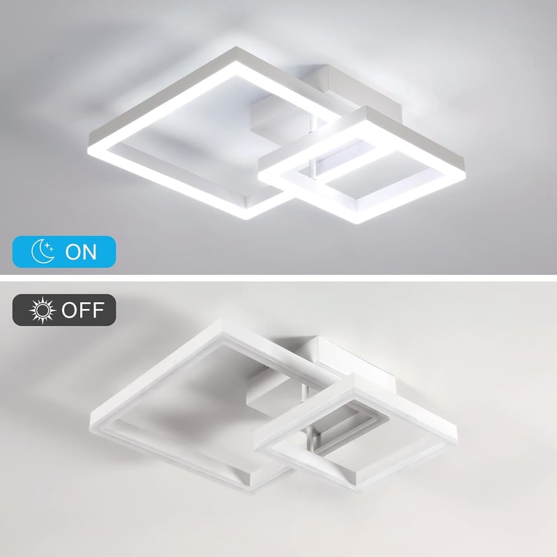 DELIPOP 36 W LED mennyezeti lámpa négyzet fehér 4050 lm 6500 K hideg fehér modern hálószoba nappali erkély