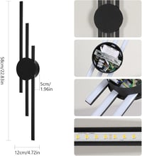 DELIPOP LED fali lámpa modern hosszú kialakítás fekete 24 W 2700 lm 3000 K meleg fehér 58 cm folyosóra lépcsőházba 3