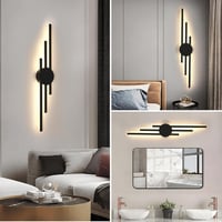 DELIPOP LED fali lámpa modern hosszú kialakítás fekete 24 W 2700 lm 3000 K meleg fehér 58 cm folyosóra lépcsőházba 2