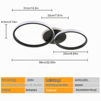 DELIPOP LED stropna svjetiljka 42W 4725LM crna 3000K toplo bijelo svjetlo za dnevni boravak 3