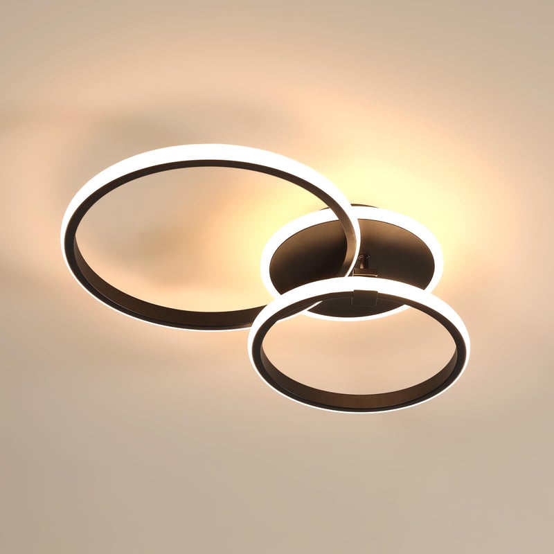 DELIPOP LED stropna svjetiljka 42W 4725LM crna 3000K toplo bijelo svjetlo za dnevni boravak