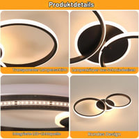 DELIPOP LED stropna svjetiljka 42W 4725LM crna 3000K toplo bijelo svjetlo za dnevni boravak 4