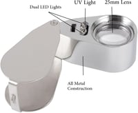 Delixike ékszerlupe 40x nagyítás, fém, LED és UV fénnyel 2