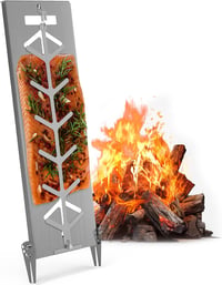 Delixike lángolt lazac tartó rozsdamentes acél grillkiegészítő - 18 cm széles, max. 8 mm falvastagság 1