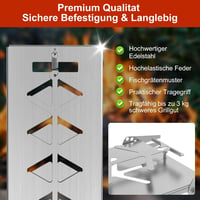 Delixike lángolt lazac tartó rozsdamentes acél grillkiegészítő - 18 cm széles, max. 8 mm falvastagság 5