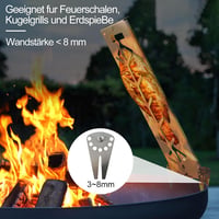 Delixike lángolt lazac tartó rozsdamentes acél grillkiegészítő - 18 cm széles, max. 8 mm falvastagság 3