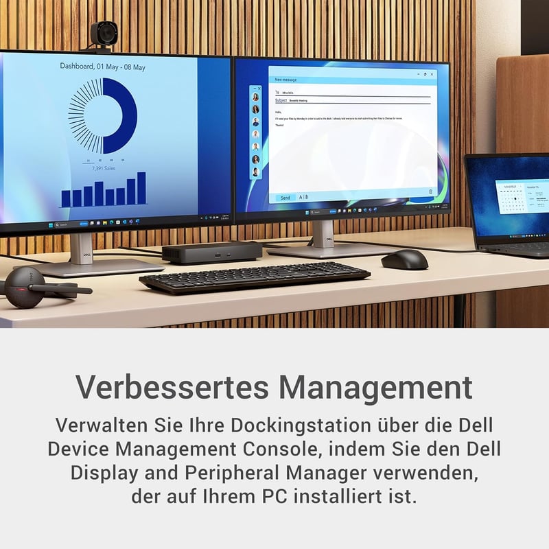 Dell Pro Dock WD25 USB-C dokkoló 100W töltéssel, 4 kijelző, DP 1.4, HDMI 2.1 - Pro Dock - WD25
