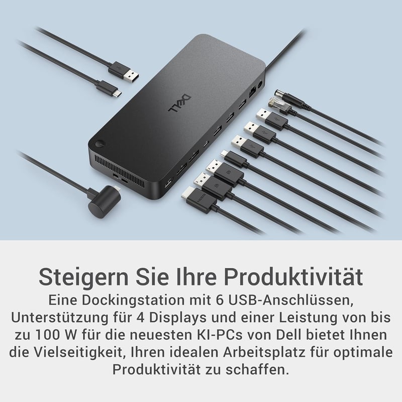 Dell Pro Dock WD25 USB-C dokkoló 100W töltéssel, 4 kijelző, DP 1.4, HDMI 2.1 - Pro Dock - WD25