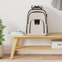 Della Gao 17.3 colos laptop hátizsák USB töltőporttal, bézs női iskolai és utazó munka hátizsák 2