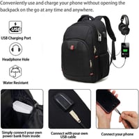 Della Gao Vízálló Laptop Hátizsák USB Töltőporttal - Unisex Üzleti és Iskolai Táska Utazáshoz, Munkához, Férfiaknak és Nőknek 3