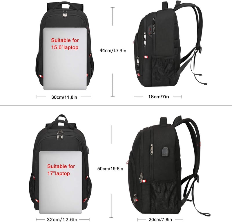 Della Gao Vízálló Laptop Hátizsák USB Töltőporttal - Unisex Üzleti Táska Iskolába, Munkába és Utazáshoz, 50 cm